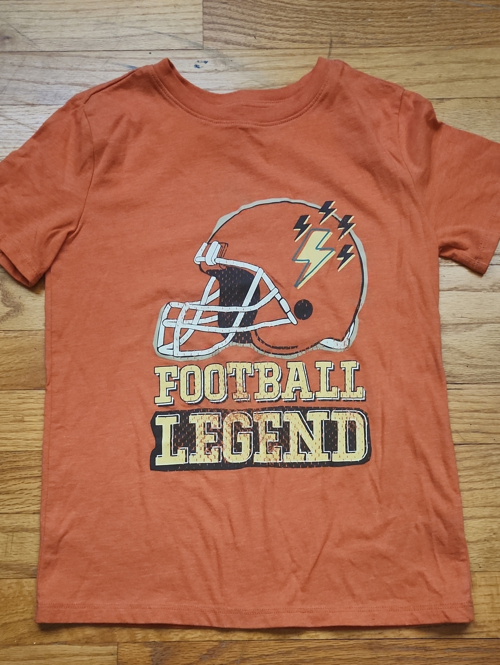 EUC Boys Cat & Jack Orange 'Football Legend' Graphic Tee Size 8/10